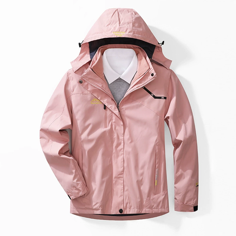 Уличный штурмовой костюм мужской три-в-одном из двух частей с флисовой подкладкой, водонепроницаемый ветрозащитный теплый съемный альпинистский костюм