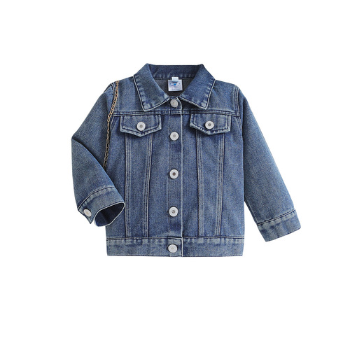 SAMGAMIBABY Children's Denim Jacket 2024 Spring New Arrival Boys' Long Sleeve Letter Casual Jacket Top