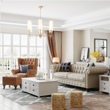 新款轻奢拉扣东莞出租房沙发客厅小户型地中海田园风定制工厂直供