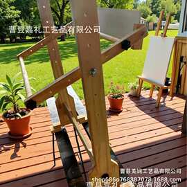 大号立式十字绣架子木质十字绣花架多功能可调节绣花架