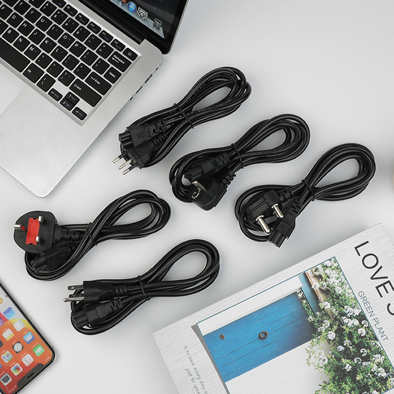 Cable de alimentación estándar europeo estándar americano final de línea de cable de alimentación de cola de plum Brasil Sudáfrica cable de extensión estándar británico