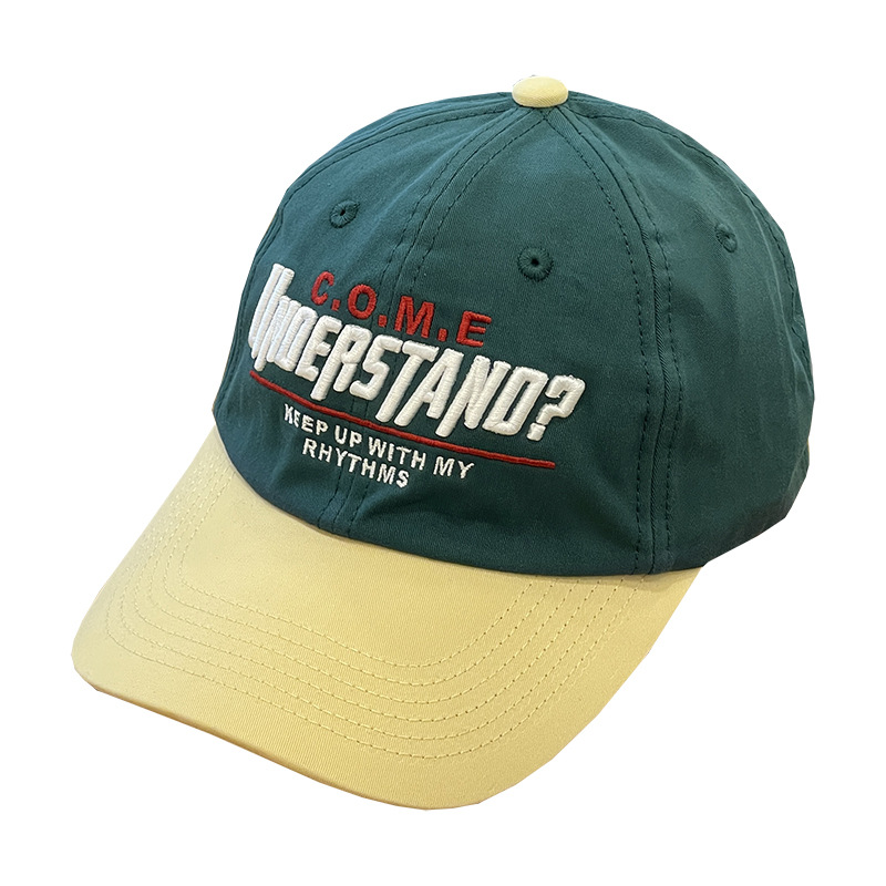 Sombrero de alta calidad mujer pareja contraste color medio suave superior gorra de béisbol primavera y verano estilo coreano carta bordado color a juego gorra de pico Masculino