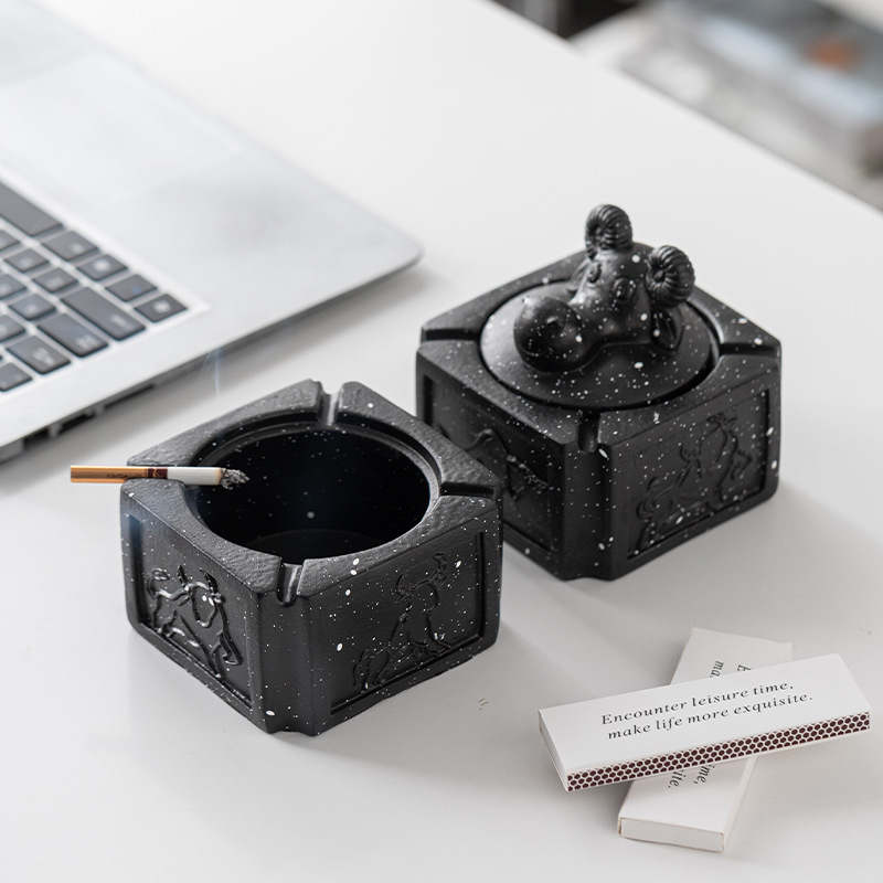 리드 연기 및 플라이 애쉬 물 전송 인쇄 노르딕 스타일 홈 오피스 홈 재떨이 장식품