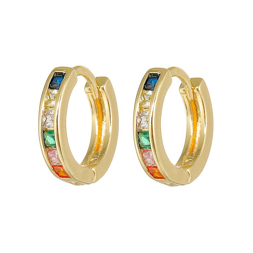 Estaciones independientes venta caliente de la nueva moda de las mujeres pendientes de cobre chapado en oro 18K ins geometría fría viento pendientes marea