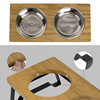 Iron pet bowl shelf cat and dog with wooden dining table with stainless steel bowl iron art pet feeder