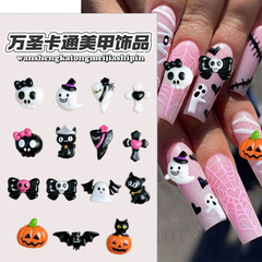 国境を越えて人気のあるハロウィーンネイルアート樹脂幽霊カボチャ漫画ネイルアクセサリーdiyアクセサリー卸売り