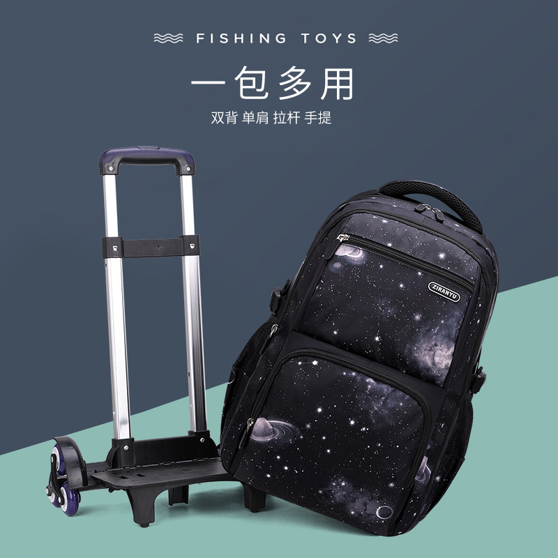 Peces naturales estudiantes de escuela secundaria tres piezas conjunto de tirón mochila escalera de gran capacidad japonesa y coreana multicapa mochila transpirable