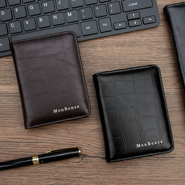 Classic Stone-Pattern Vertical Style Foreign Trade Dollar Bill Wallet with Multiple Card Slots, Card Holder, Dollar Bill Holder, Men's Slim Leather Wallet
