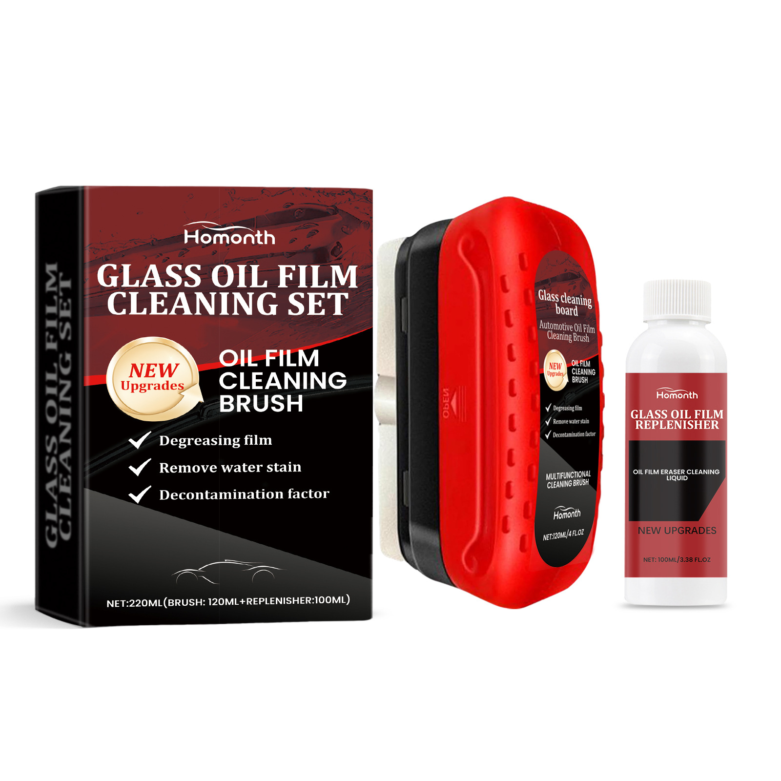 HOMONTH conjunto de limpiador de película de parabrisas, cepillo de limpieza de vidrio a prueba de lluvia para ventanas image 5