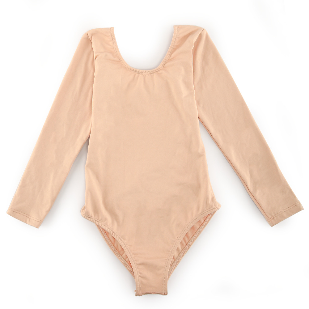 Ropa de fondo de color carne para niños ropa de práctica de baile invisible camisa de fondo para niñas medias gruesas de color de piel con forro polar alto cuello bajo