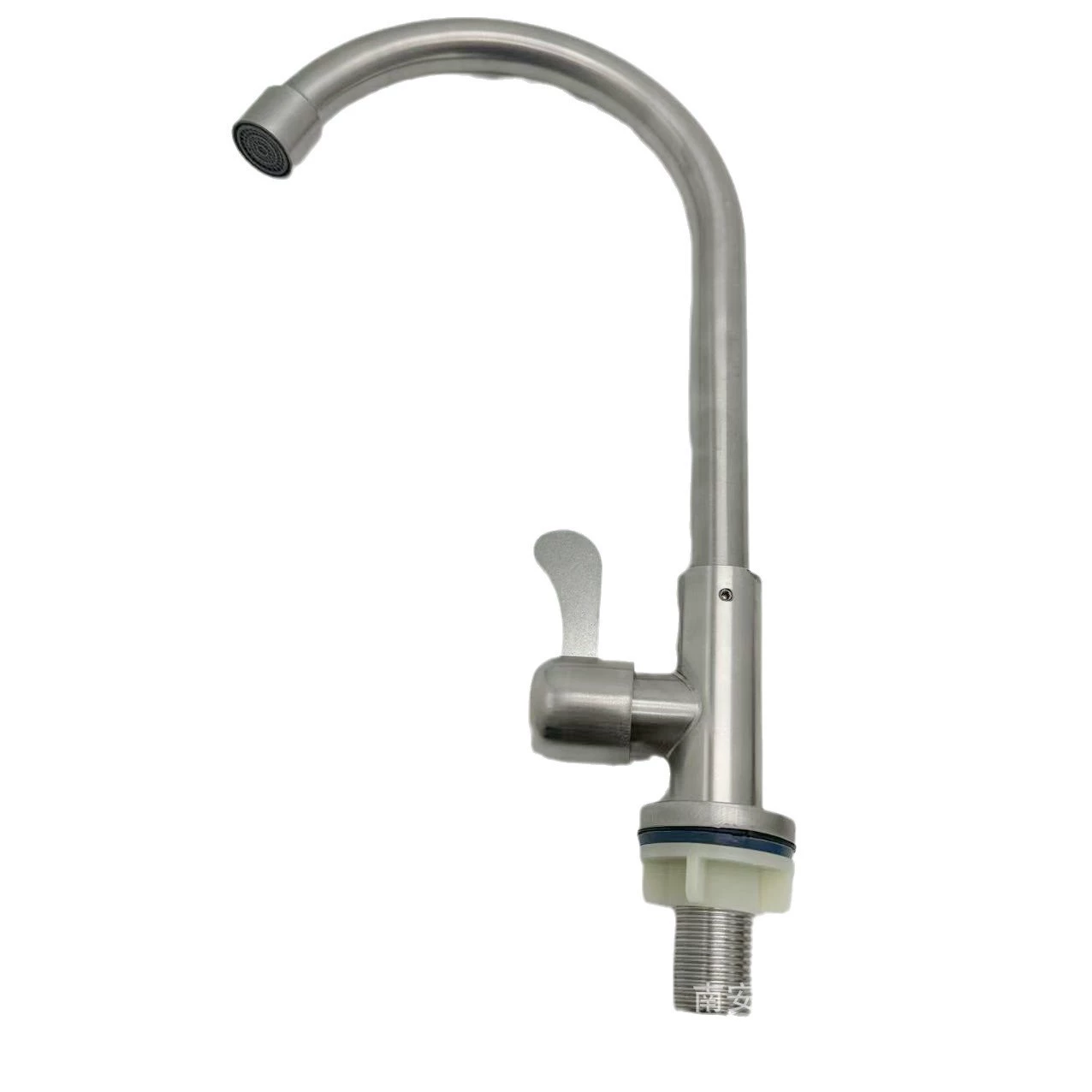 Stainless steel single cold kitchen faucet copper core brushed round vertical stainless steel cold water washing basin manufacturer