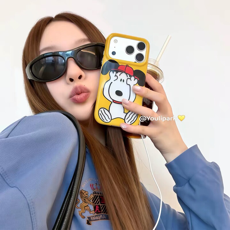 Korean-style cute and adorable cheese yellow puppy phone case suitable for iPhone 18 Pro Max, Apple 17, 16, and 15 Korean-style cute and adorable cheese yellow puppy phone case suitable for iPhone 18 Pro Max, Apple 17, 16, and 15
