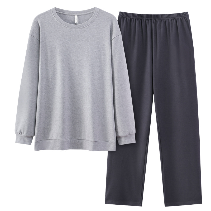 秋冬男士徳絨毛パジャマセットふんわり通気性保温男家服冬絨毛衛衣2点セット