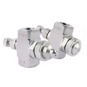 不锈钢虹吸二流体空气雾化喷嘴 车间加湿矿山除尘喷头 喷油脱模