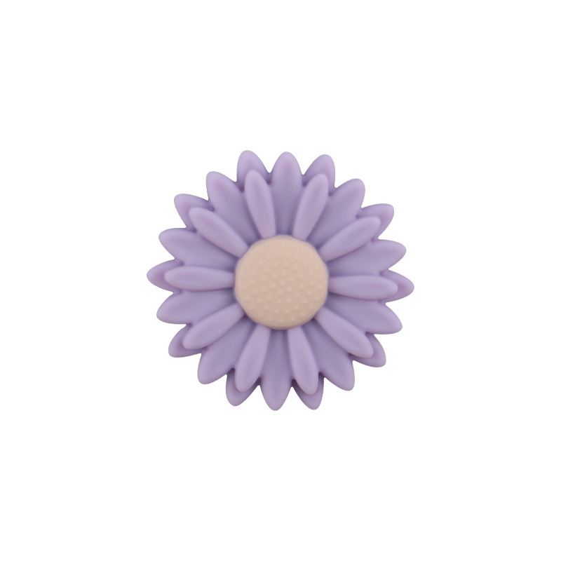 22mm bebé suministros dibujos animados Margarita cuentas de silicona DIY creativo chupete cadena mordedor pulsera accesorios juguete