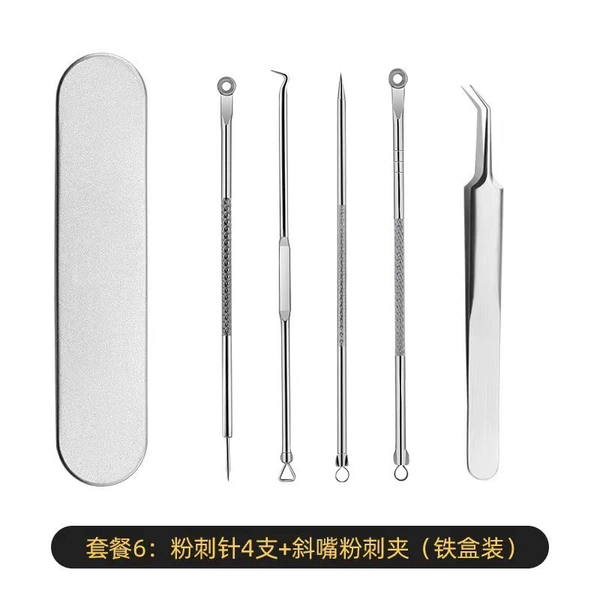 4 acne needles + slanted acne clip