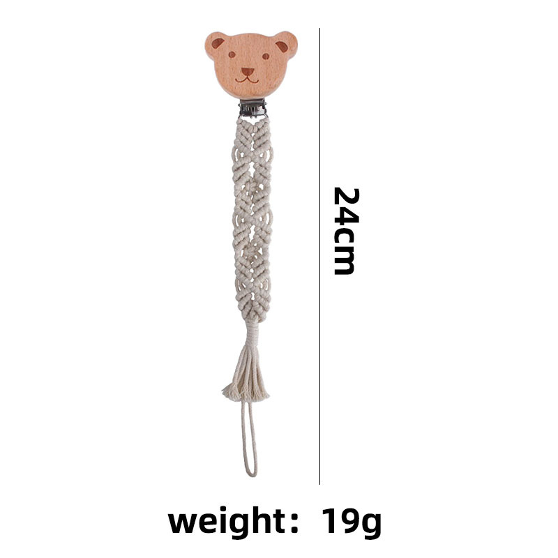 Bebé creativo Beech animal leche pezón anti-gota cadena juguete mordedor nuevo pezón tejido hecho a mano cuerda