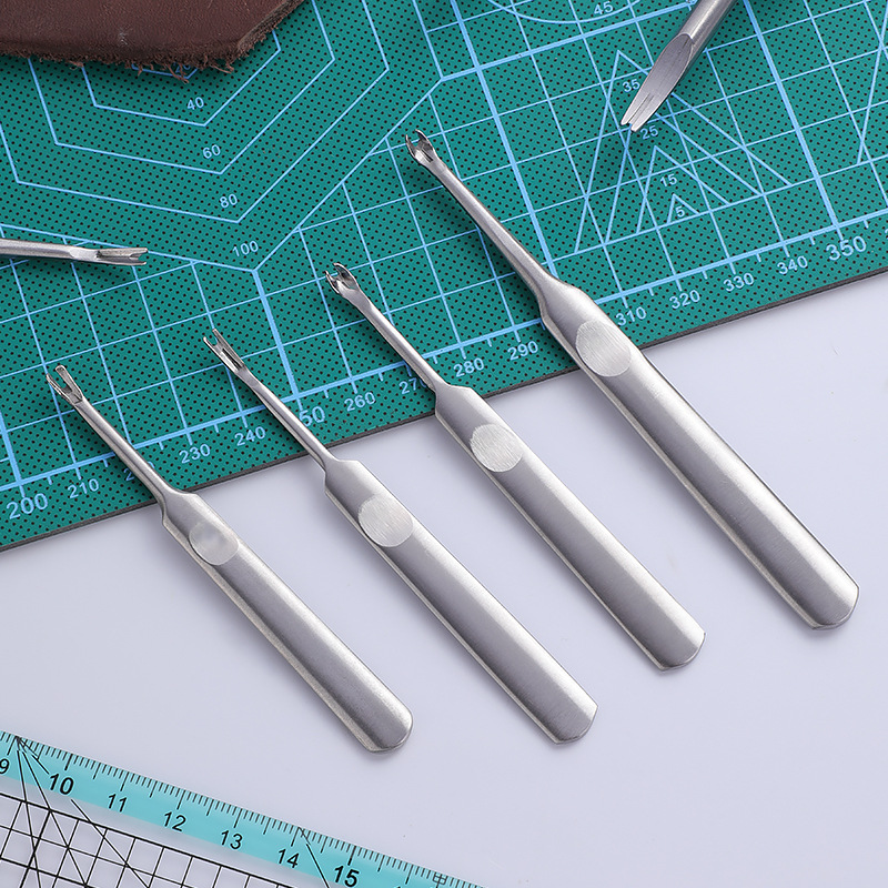 Dispositivo de ranurado simple de metal Dispositivo de recorte Dispositivo de ranurado dispositivo de corte en forma de U en forma de V herramienta de Arte de cuero DIY