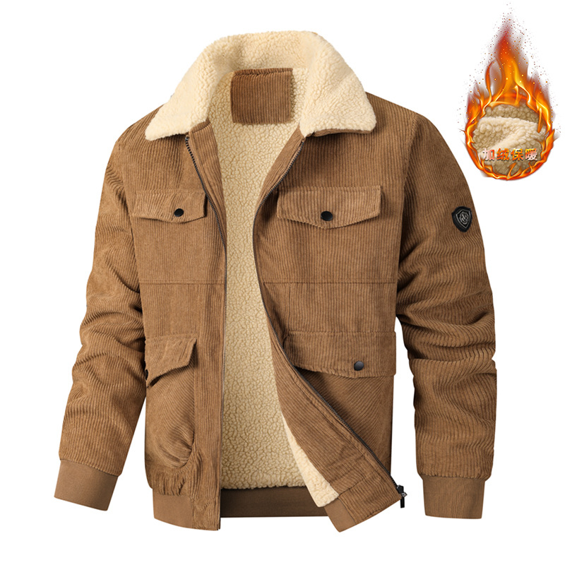 Chaqueta Acolchada de Pana 2113 de Pana y Poliéster Térmico Con Cierre de Cremallera para Invierno image 7