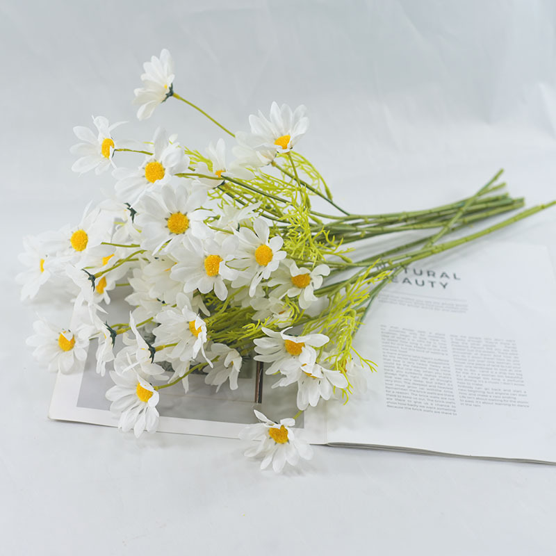 Margarita de flor artificial de estilo pastoral europeo, decoración del hogar, mesa de exhibición, accesorios de flores decorativas de manzanilla, flor artificial