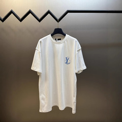天板ロバ家25s菲董デザイン秀場の従業員服と同じプリント半袖地球アルファベットロゴtシャツ