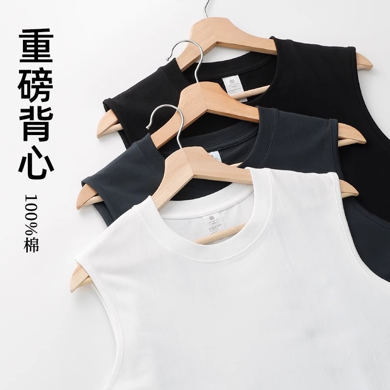 纯棉100％ 新疆纯棉背心！230g重磅无袖坎肩吸汗透气运动上衣男女|undefined