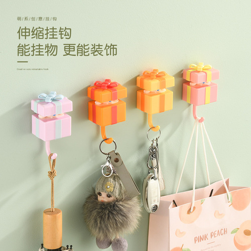 Creative cute squirrel hook, no punching, sticky hook, door hanging clothes hook, wall hanging, entryway storage key hook