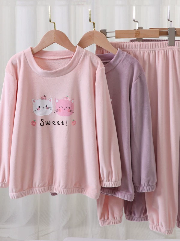 Pijama, fleece set, cartoon demi-season uniform, autumn, for teenagers