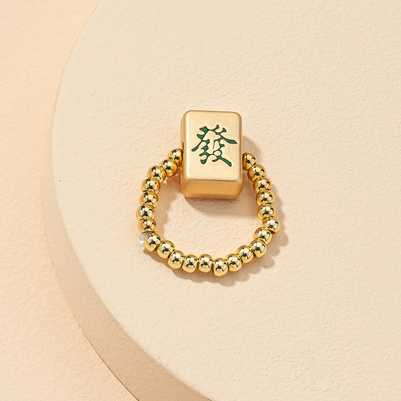 Bague De Mahjong Chinois À La Mode display picture 12