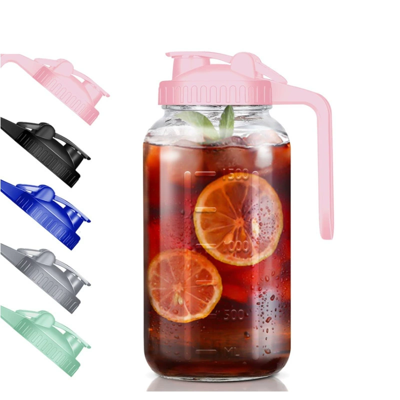Амазонка 64oz Мейсон банка с холодным чайником бутылка для напитков 32oz со шкалой Стеклянная бутылка для напитков Набор для фильтрации кофе