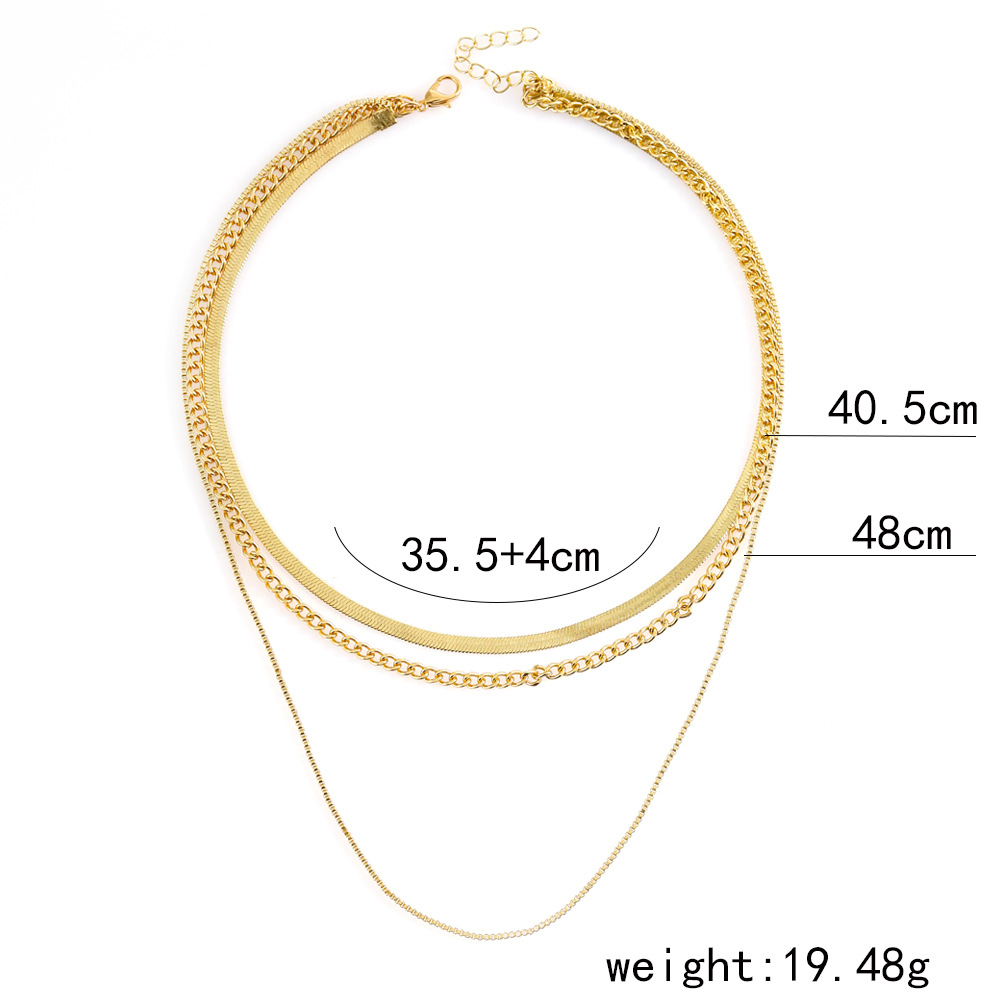 Simple Style Geometric Alloy Layered Plating Necklace display picture 1