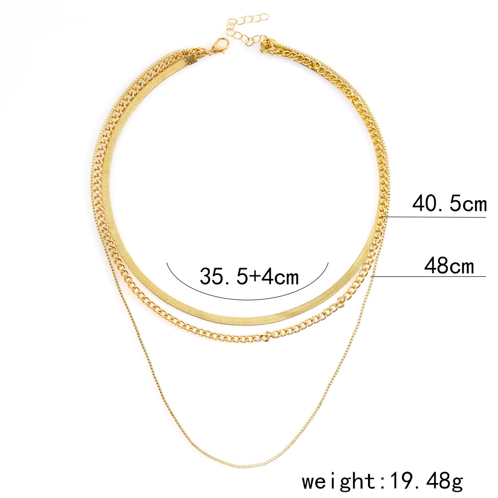 Simple Style Geometric Alloy Layered Plating Necklace