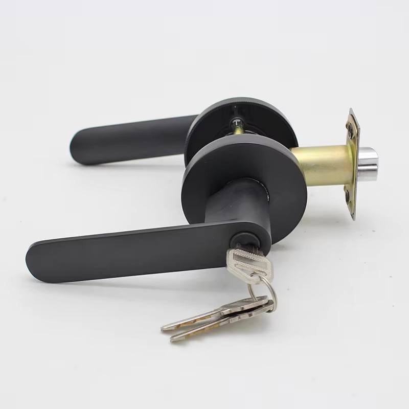 Cerradura de manija de tres barras americana de aleación de zinc Cerradura de habitación de una sola lengua Cerradura de privacidad Cerradura de manija para baño y baño