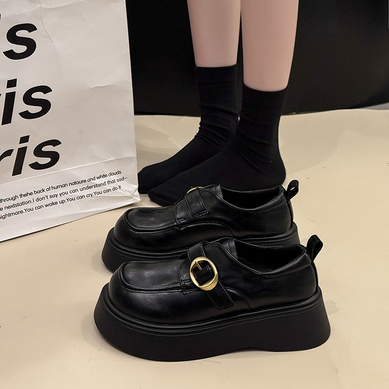 メアリー珍の小さい革靴2025春の新型の百合靴の子供の学院の風の厚い底の靴の小さい香の風の楽福の靴|undefined