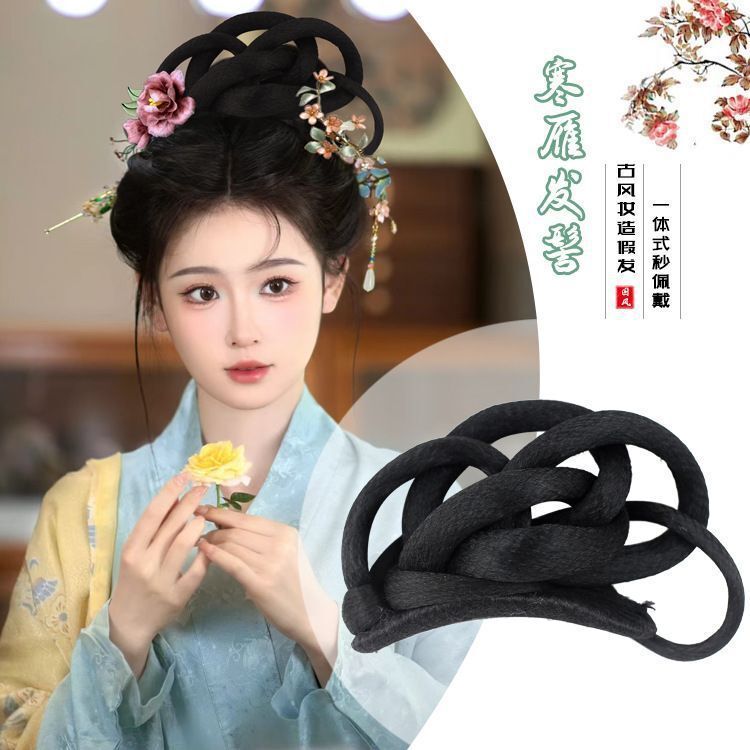 Ancient Han Dynasty Wig Bun New Tang Style New Year Chinese Style Bride Phoenix Crown Style Female Hair Wig Bag Warm Condensation Bun Ancient Han Dynasty Wig Bun New Tang Style New Year Chinese Style Bride Phoenix Crown Style Female Hair Wig Bag Warm Condensation Bun