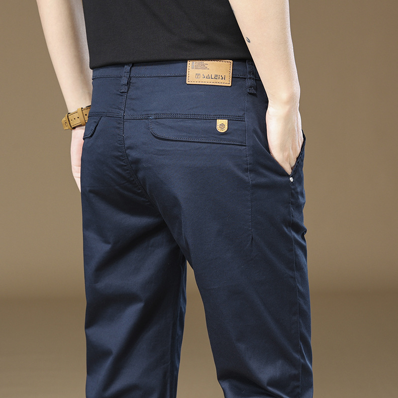 Hong Kong 2025 Spring and Autumn Pure Cotton Casual Pants Men's Loose Straight-Leg Business Pants Four Seasons Men's Easiest for Match Long Pants Hong Kong 2025 Spring and Autumn Pure Cotton Casual Pants Men's Loose Straight-Leg Business Pants Four Seasons Men's Easiest for Match Long Pants