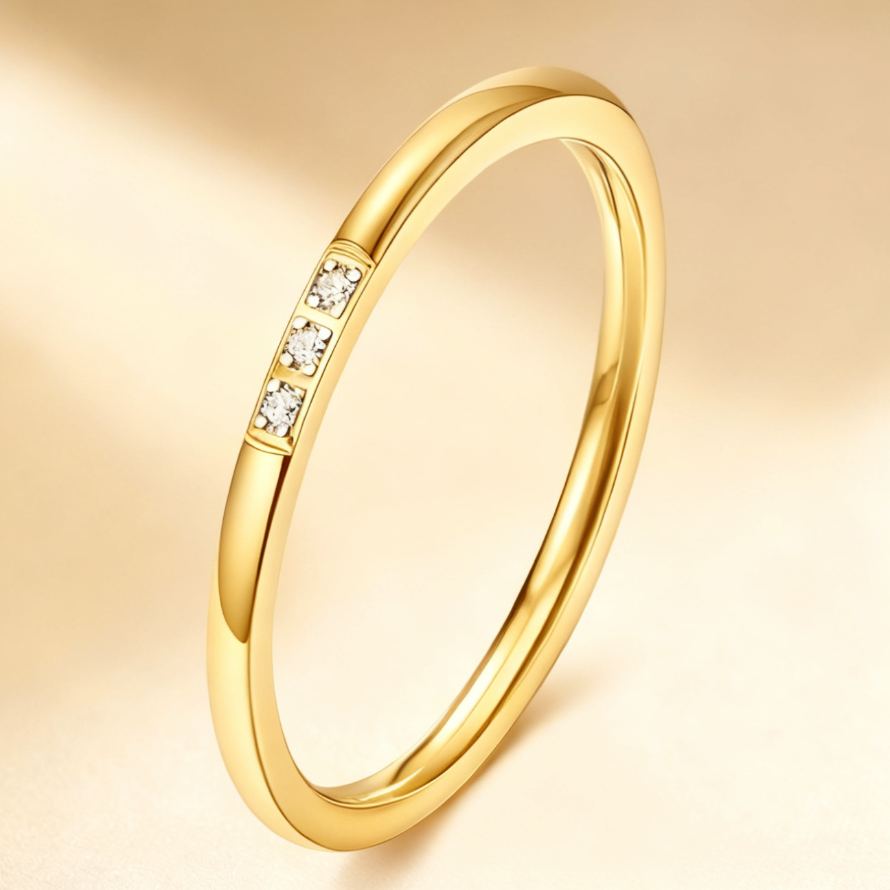 Anillo de acero inoxidable, nicho femenino, lujo ligero de alta gama, sin decoloración, oro rosa, diseño de gypsophila, joyería femenina
