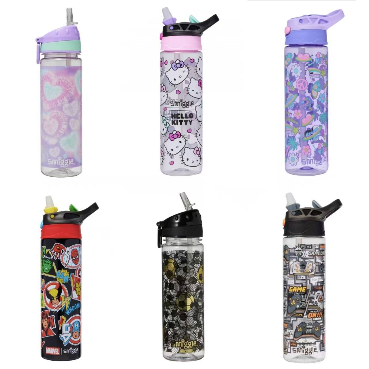 Uşaq üçün samanlı su qabı, şəffaf plastik 650 ml