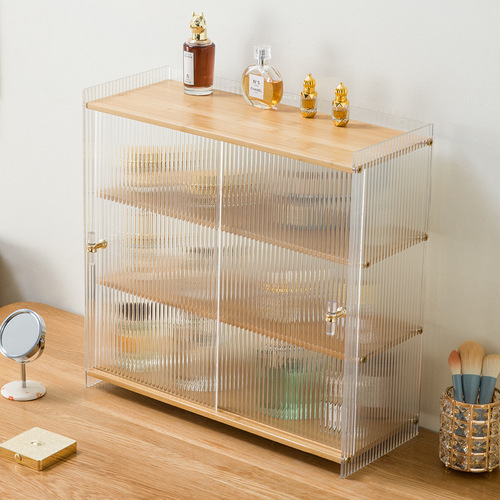 Cosmetic storage box desktop dustproof dressing table skin care product lipstick storage rack transparent acrylic organizing box cabinet