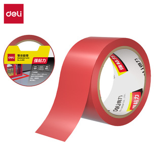 Deli JL300 Warning Tape 48mm * 33m * 130μm PVC Red Safety Warning Tape Thickened PVC