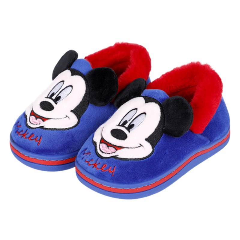 Детские хлопковые тапочки зимние для мальчиков детские Нескользящие шерстяные тапочки, домашняя обувь, теплые милые хлопчатобумажные тапочки на зиму