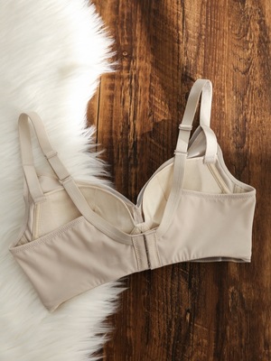 Original Natural seda delgada push-up cómodo ropa interior de algodón puro textura simple soporte superior ajustable sujetador 20108