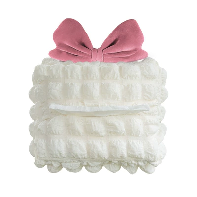 Decorative Car Tissue Box — Car tissue box/set - mibaofu-back-tissue-box-with-velvet-bow-pink