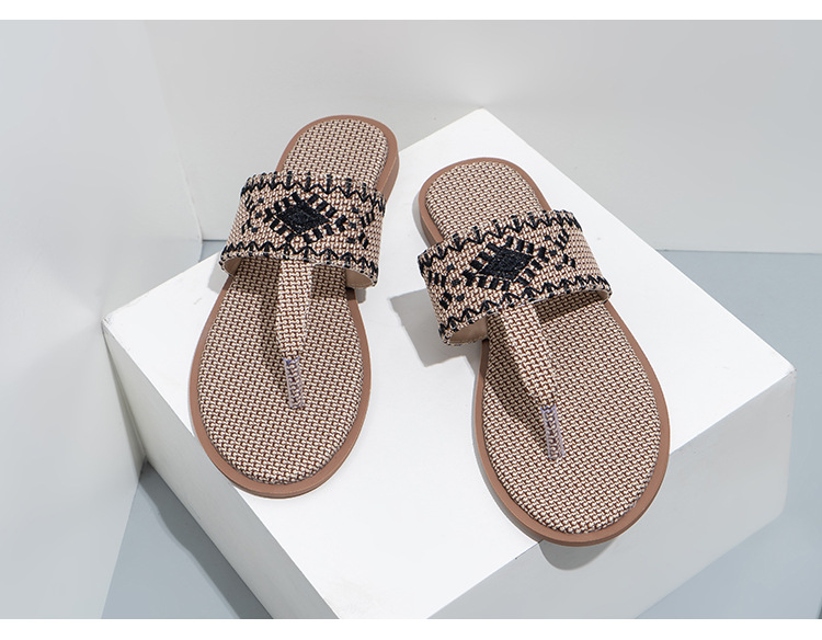 Cfxxy-149 žabky zahraničního obchodu, módní výšivky, pantofle, dámské pantofle, plážové lněné sandály, dámské boty_voghion.com