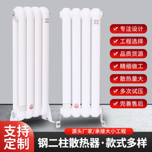 暖气片双柱家用壁挂式散热片柱式水暖 暖气片钢二柱大水道散热器