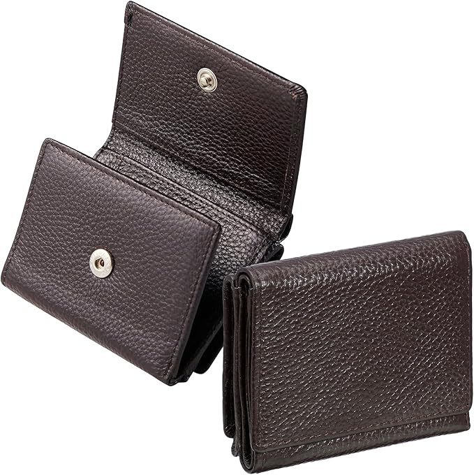 Amazon estilo japonés Lotte litchi billetera pequeña tres plegables antimagnético gran capacidad billetera de cuero