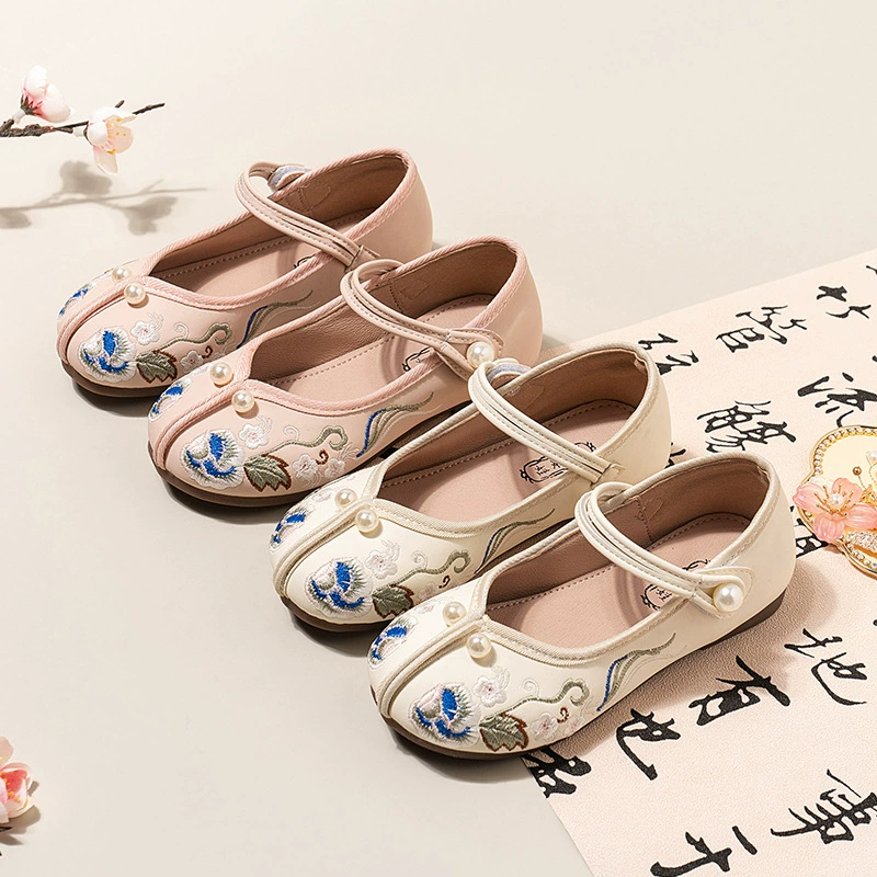 Туфли для девочек Hanfu 2024 весна новая танцевальная обувь противоскользящая мода