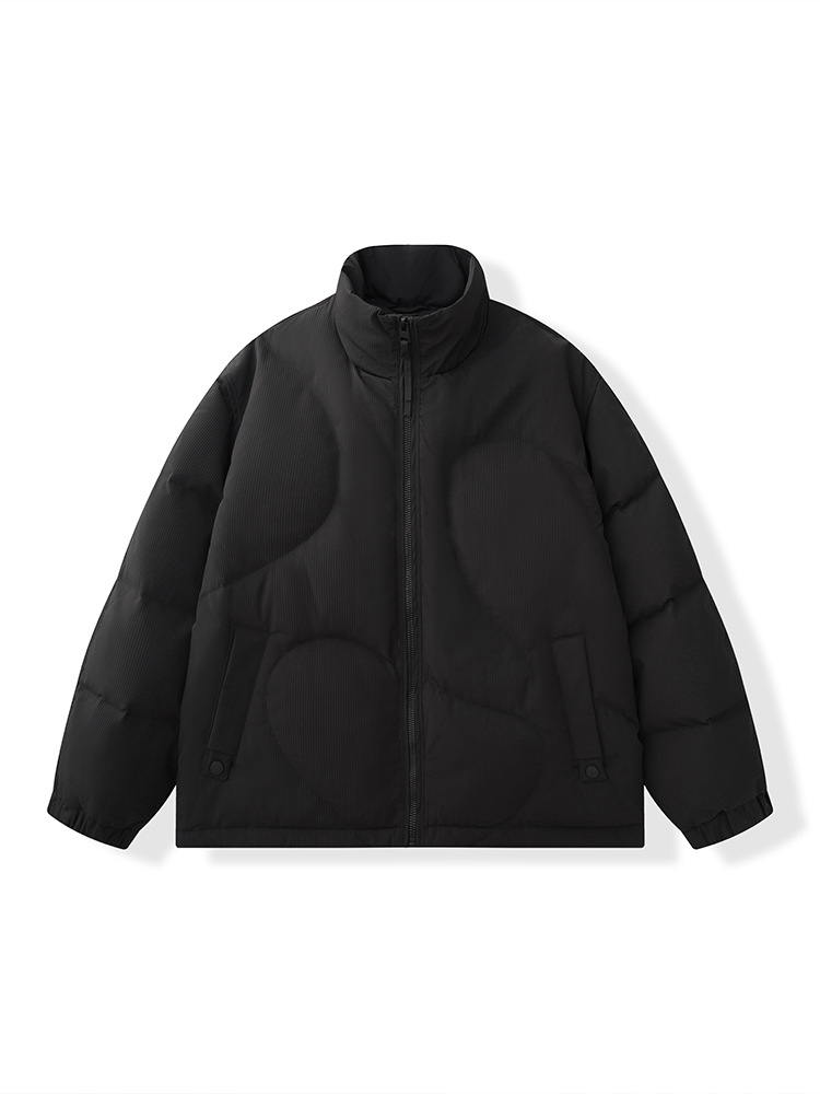 Chaqueta de plumón para hombre, chaqueta corta de plumón casual para hombre, cuello alto simple, viento deportivo, tesoro cálido