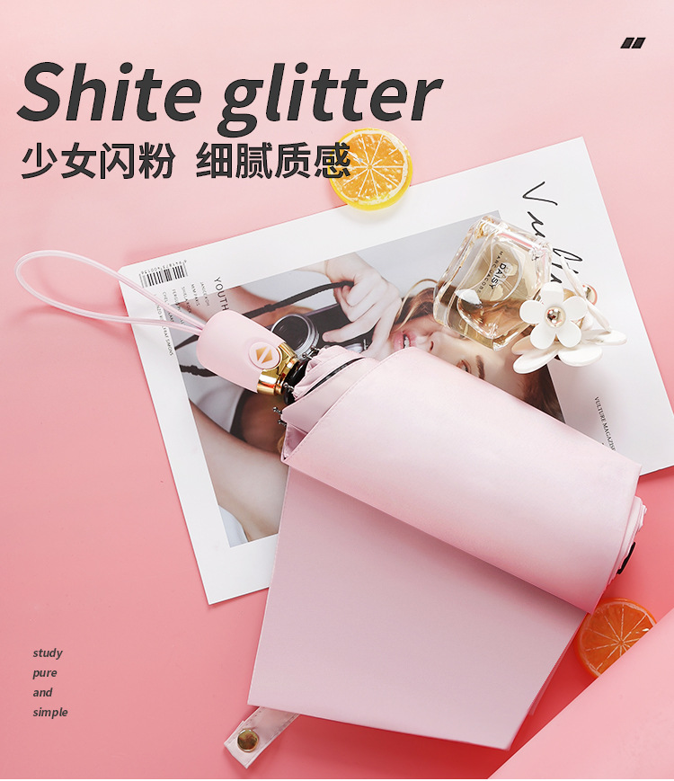 Ultra-light aluminum alloy fiber wind-resistant fully automatic three-fold umbrella, all-weather and all-weather sunshade umbrella, advertising umbrella with logo printing pic 3