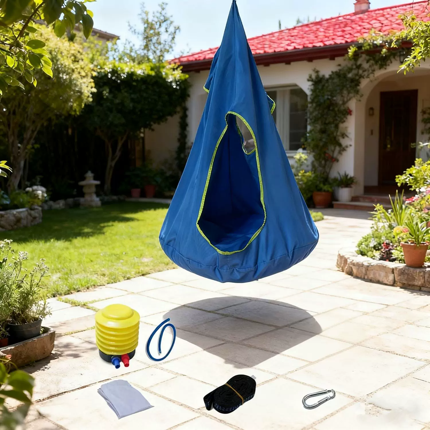 儿童吊椅室内外吊椅加宽加大庭院牛津布儿童鸟巢秋千吊床空中帐篷